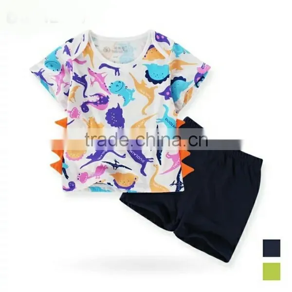 2016 Hot! New Arrival High Quality Boys Clothing Sets With Dinosaur Printed photo-2