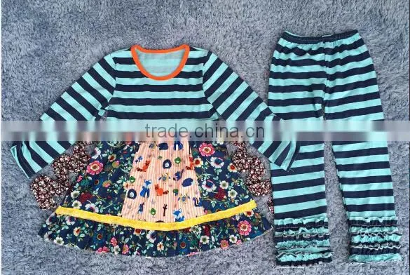 2016 Giggle Moon Remake Outfits Wholesale Children's Boutique Clothi Cotton Dress and Pant Ruffle Outfits photo-6