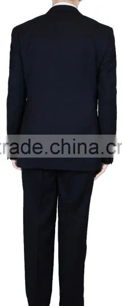 NAAMS MEN'S WOOL 2 BUTTON 2 VENT SLIM FIT SUIT JACKET FLAT FRONT PANT NAVY photo-4