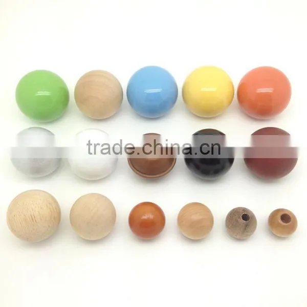 Quality Round Ball Decorations Custom Painted Wooden Bead Craft photo-6