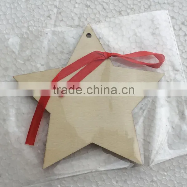 Christmas Ornament Hanging Decoration DIY Carving Star Wood Craft photo-5
