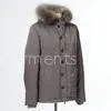 Khaki Lightweight Goose Down Jacket , Fur Hood Down Jacket S / M / L / XL / XXL