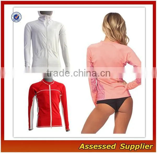 Red Sun Protective Wholesale/Sportswear Manufacturer Women Long Sleeve Rush Guard/---AMY164287 photo-3