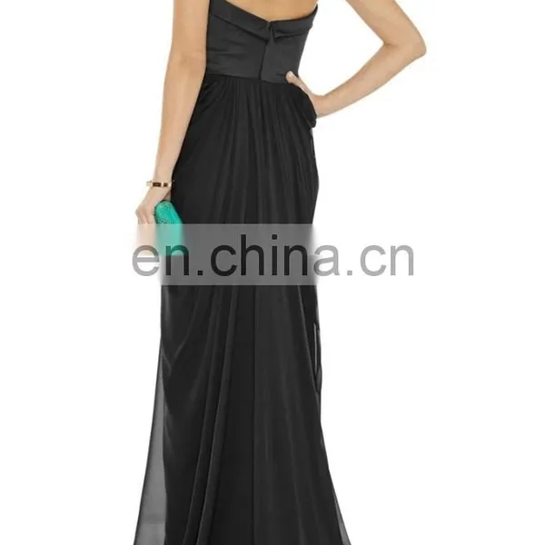 Ladies Long Evening Party Wear Gown Sexy off Shoulder Black Long Gown Dresses, Evening Gown photo-3