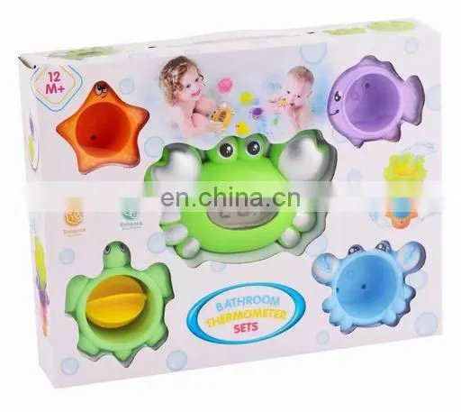 Baby novel crab bathing toys with thermometer