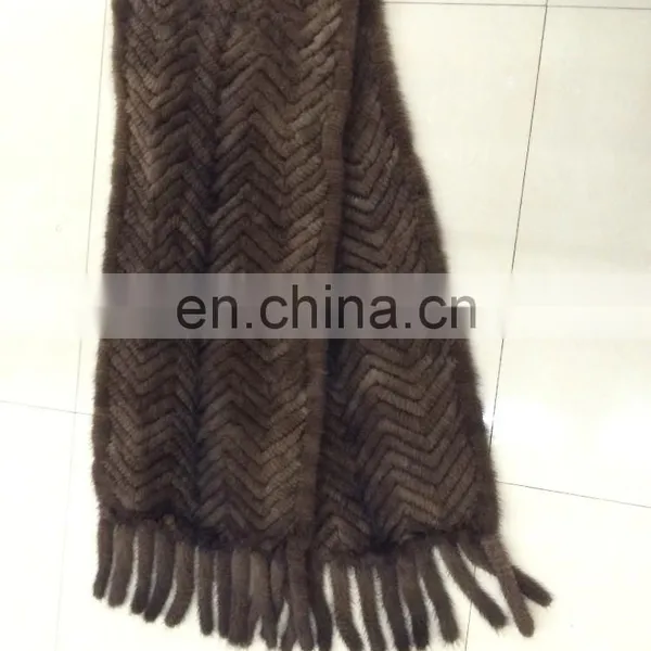 2105 Women Spring Knitted Mink Fur Scarf With Hood / Graceful Shawl for Lady photo-4