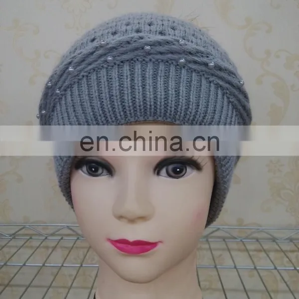 Real Wool Knitted With Raccoon Fur Pompom Beanie Hat Pretty Wool Knitted Raccoon Fur Ball Hat