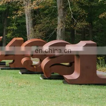 Corten Steel Letter Statue Corten Steel Sculpture photo-2