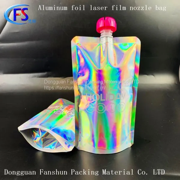 500ml Aluminum Foil Laser Film Composite Bag Rainbow Film Zipper Bag 750ml Laser Film Suction Nozzle Independent Bag