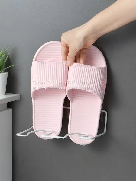 Wall Mounted Shoe Storage Rack Iron Shoe Rack Bathroom Slipper Rack Stand photo-2