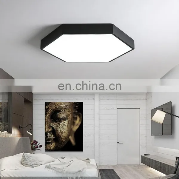 Modern Creative Geometric Wrought Iron Remote Control Ceiling Lamps photo-3