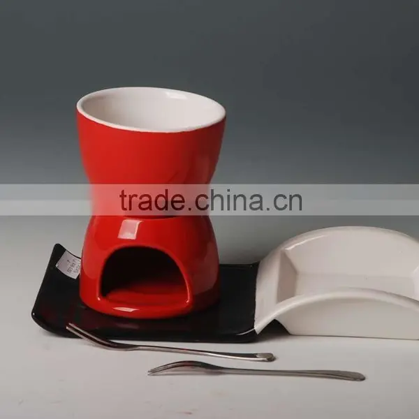 High Quality Ceramic Cheese Chocolate Fondue Set