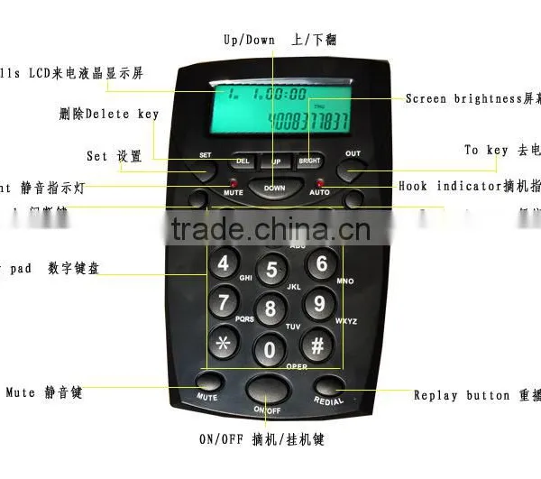 Est Selling Call Center Communication Dial Pad Headset Telephone & Headphone Telephones With Rj11 Plug photo-2