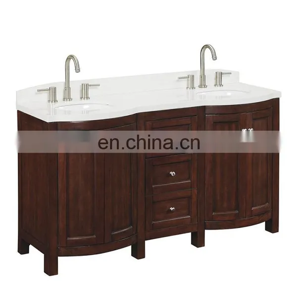 Guangzhou Luxury Solid Wood Bathroom Vanity Cabinet Unit