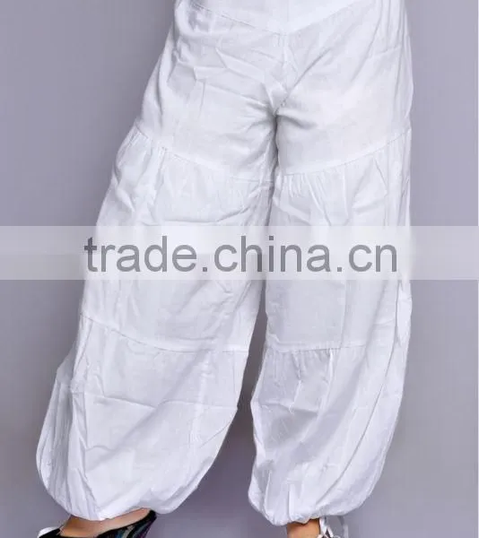 Cotton Gray and White Color Harem Trouser Bottoms Pants photo-2
