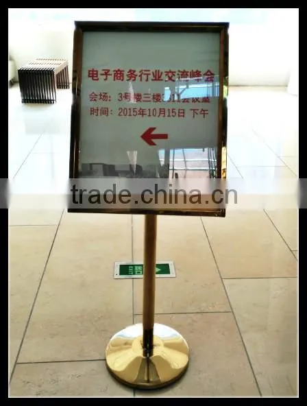 Sign Display Stand-golden Stainless Steels Floor Stand-sign Board-POP Poster Board Stands High Quality photo-3