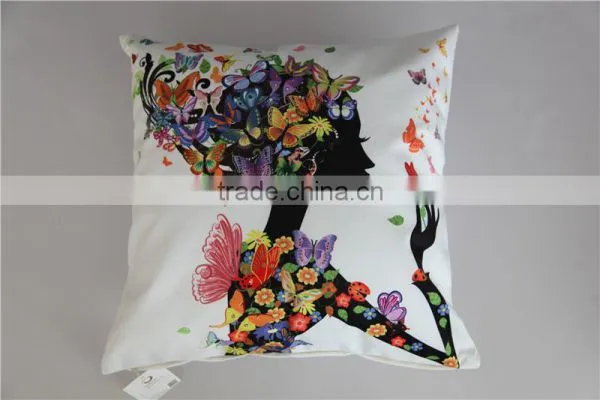 Butterfly Tree Art Style Printed Cushion photo-2