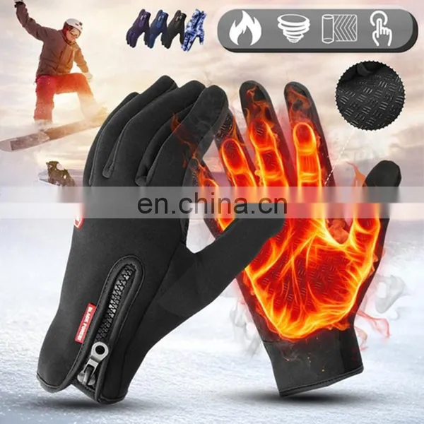 Cheap Waterproof Winter Warm Touch Screen Gloves Other Sports Bicycle Cycling Gloves In Black photo-2