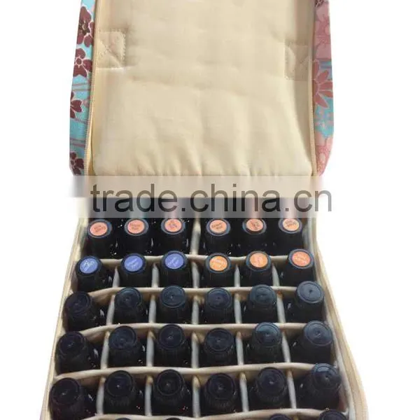 Custom Printed Canvas 42bottles Essential Oils Case, OEM Flower Canvas Essential Oil Carrying Bag Case Hold 15ml/10ml Bottles photo-3