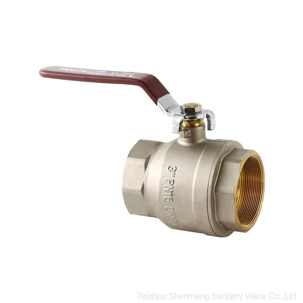 3 Inch PN 16 Full Bore Brass Ball Valve Nickel Plated BSPT Thread ISO 228 Straight Ball Valves photo-2