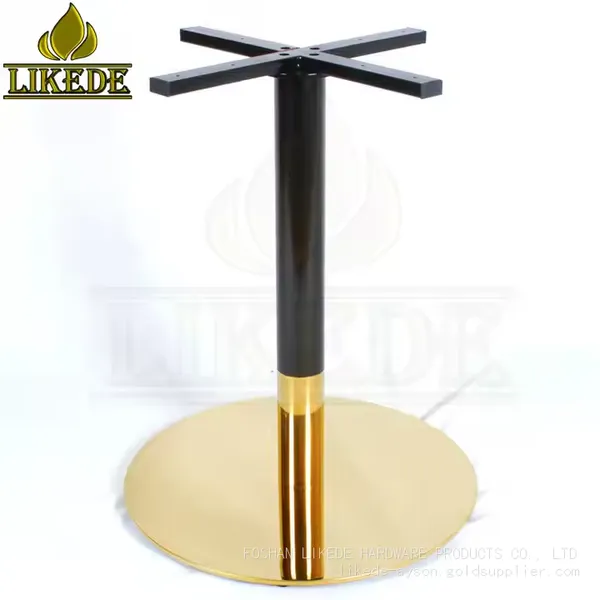 Round Dining Table Base Gold Black Stainless Steel Cross Top for Marble Table Top Use in Kitchen or Outdoor Chair Accessory photo-3