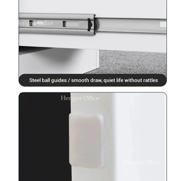 Modern White Office Filing Cabinet for Hobart Creative Studio, 2 Drawer Vertical Storage, Seamless Welding With Gooseneck Handle photo-4