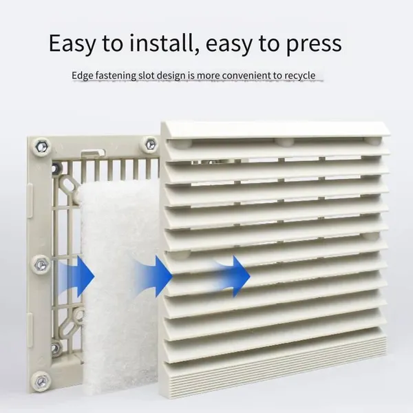 Axial Flow Fan Ventilation Filter Screen Set, Dustproof and Heat Dissipation Fan Louver Mesh Cover for Cabinets, Electrical Control Boxes Fb9801.230 photo-5