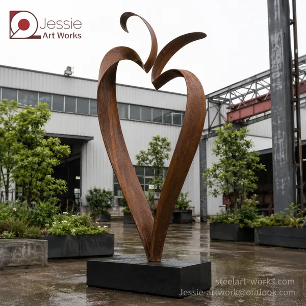 Rust Steel Sculpture for Building Entrance Decoration photo-5
