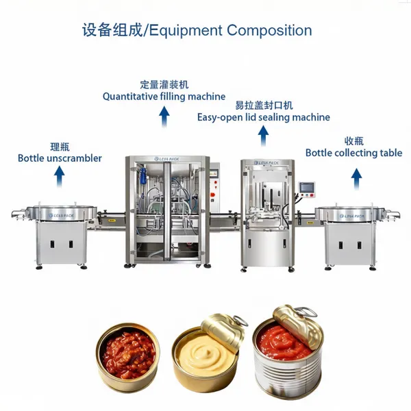 Automatic Beef Peanut Butter Tin Can Filling and Sealing Machine Jam Chocolate Sauce Can Sealing Machinery and Packaging Equipment photo-2
