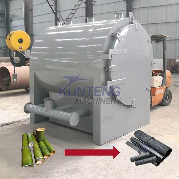 Horizontal Peanut Shell Bamboo Palm Kernel Shell Charcoal Making Machine Carbonization Furnace Kiln EPC