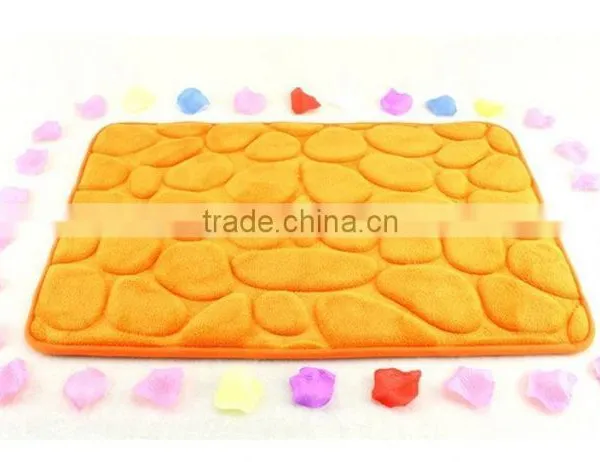 Machine Made Modern Stone Design Red Coral Fleece Face Mat photo-2