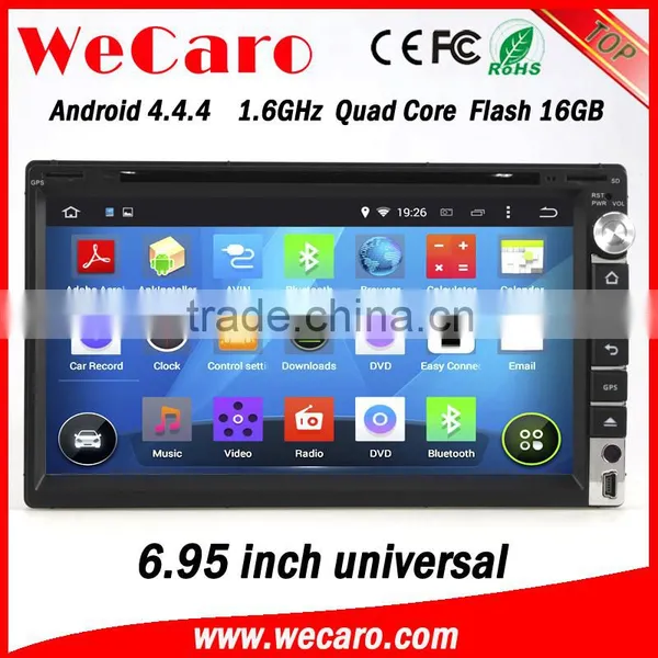 Wecaro WC-2U6005 Android 4.4.4 2 Din 6.95" Car Dvd Player for Universal Car Stereo With Gps Bluetooth Radio Wifi 3g Playstore