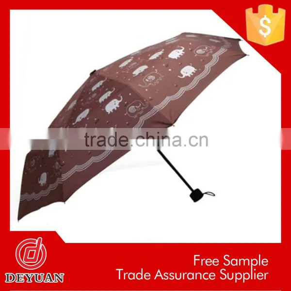 Lady Creative Manual Open Pogeen Fabric 8k 3 Folding Umbrella photo-2