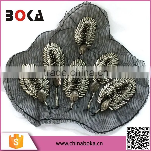 BOKA Beaded Mesh Applique, 2pcs per Set photo-2