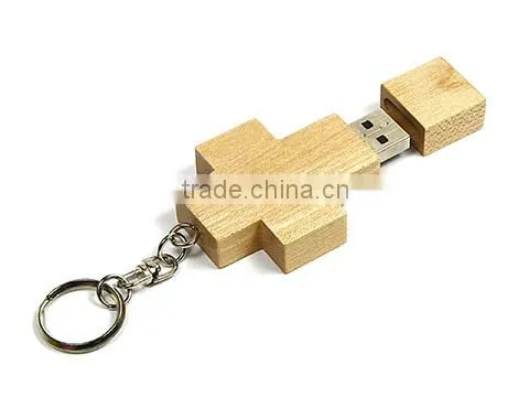 Customized Cross Shape Wooden Usb Hard Drive 16GB photo-2