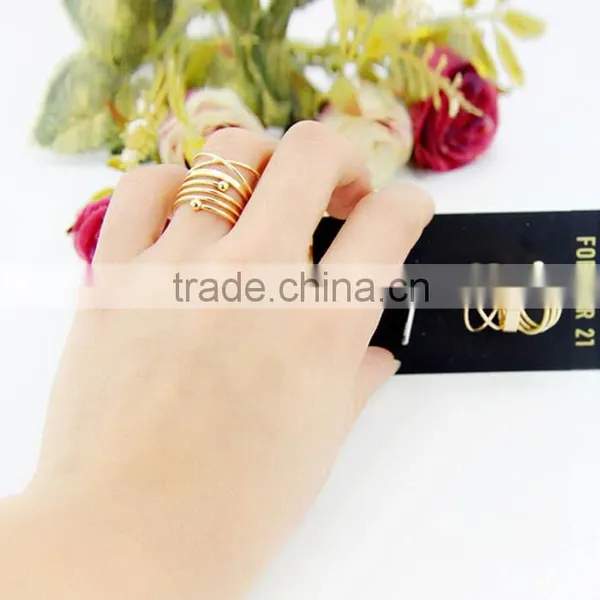 Gold ARMOR With MIDI Statement RING Metal SET photo-5