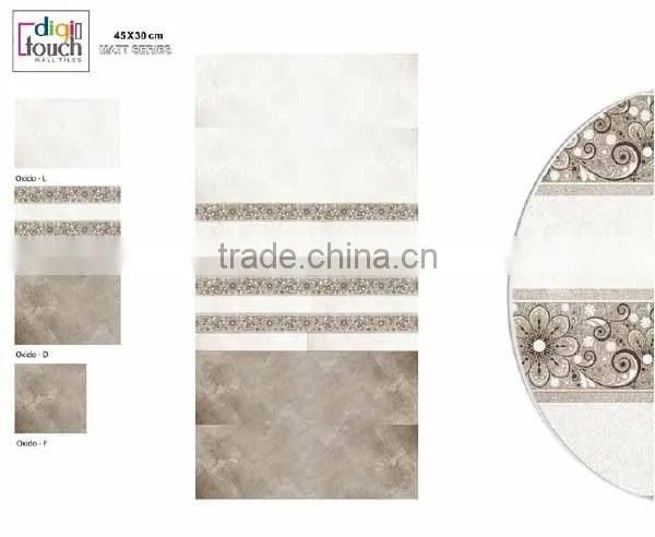 White Grey Wall Tiles 45X30 Glossy photo-4