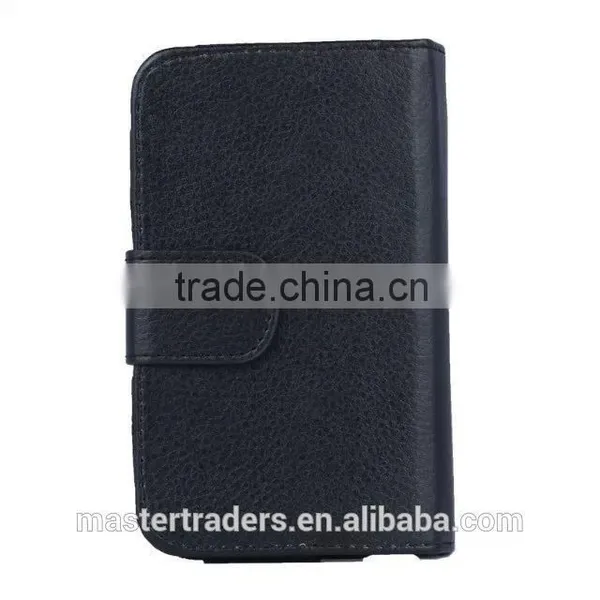 Cheap Multi Function Litchi Grain Stand Wallet PU Leather Case With Card Slot And PC Back Cover For 4 Inch Mobile Phone MT-3682 photo-5