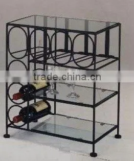 Metal Black Wine Rack Living Room Furniture