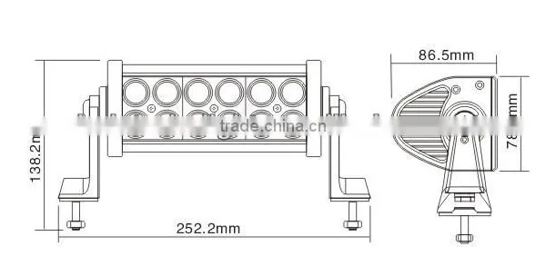 36W Epistar LED Off Road Light Bar Jeep Motorcycle Headlight Driving Light Bar photo-3
