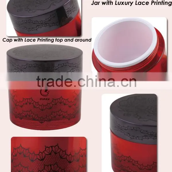 200mlRed Empty Round Cosmetic Cream Container Plastic photo-2