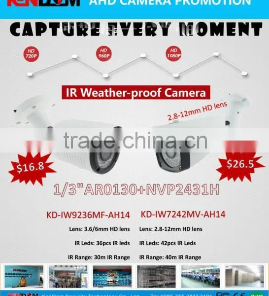Kendom Manufacturer High Difinition IP66 Vandal Proof Indoor Use IR Ahd Dome Camera With 3.6,4.0.6,0,8mm Fixed Lens photo-3