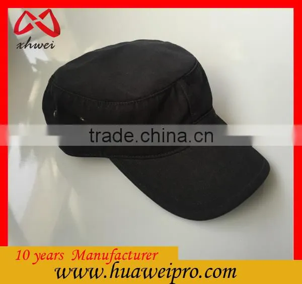 Good Quality 3D Embroidery 100% Cotton Twill Military Cap for Army Blue 3 Panel Military Hat photo-4