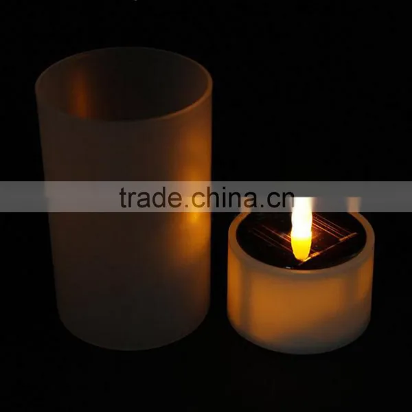 Novelty Colorful Changing Flameless Night Lights Solar Power & Battery Power Luminaria Light Sensor LED Night Light Candle Lamp photo-5