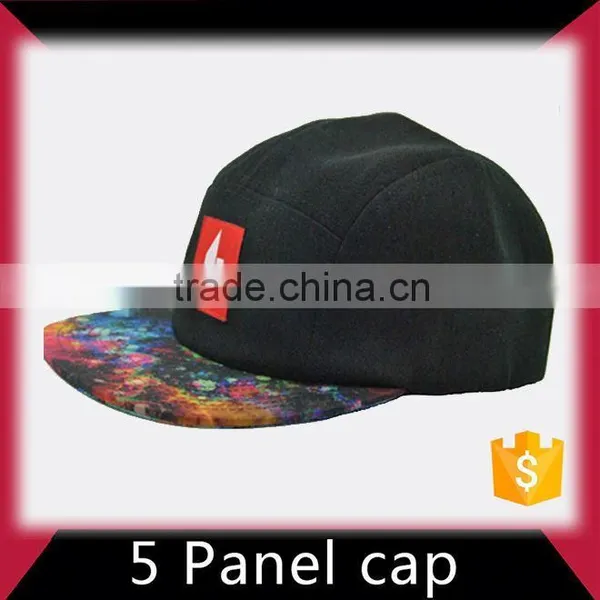 Small Moq Discount 5 Panel Hat With Leather Patch photo-3