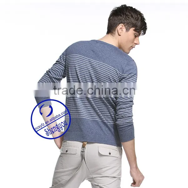 2015 China Supplier Custom Long Sleeve Mens Yarn Dyed T-shirt With Pocket Wholesale Clothing photo-3