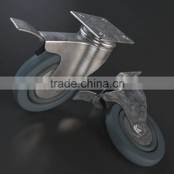 Solid Iron Core Rubber Industrial Carts' Castor Wheels N420(DB) photo-2