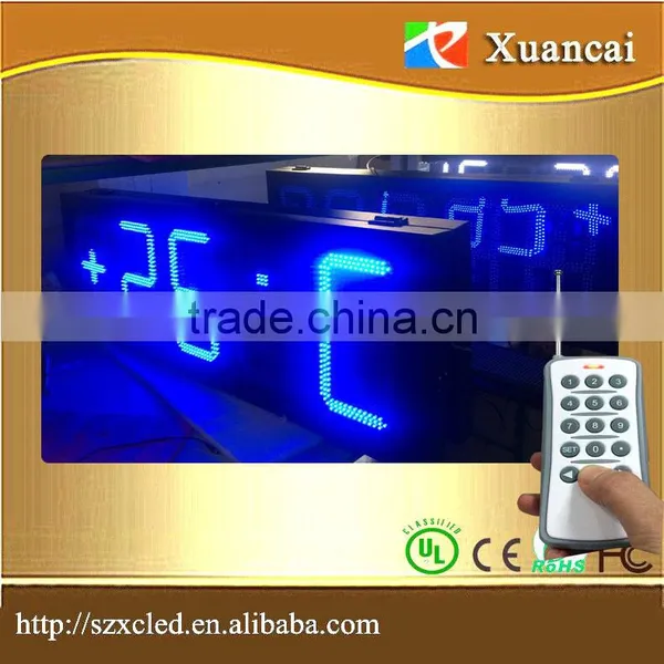 Wireless RF Blue Color 12 Inch Time /Temperature/ Year/Date/Countdown Timer LED Double Side Digital Display Board photo-4