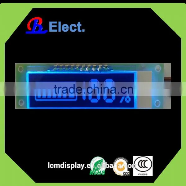 Battery Negative Character Segment Electric Car Lcd Display , Charger Display ,blue Led