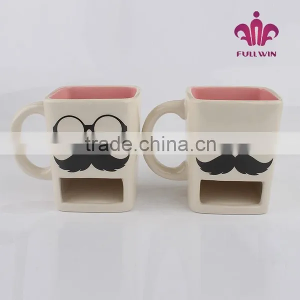 White Ceramic Mug Ceramic Fondue Mug photo-6